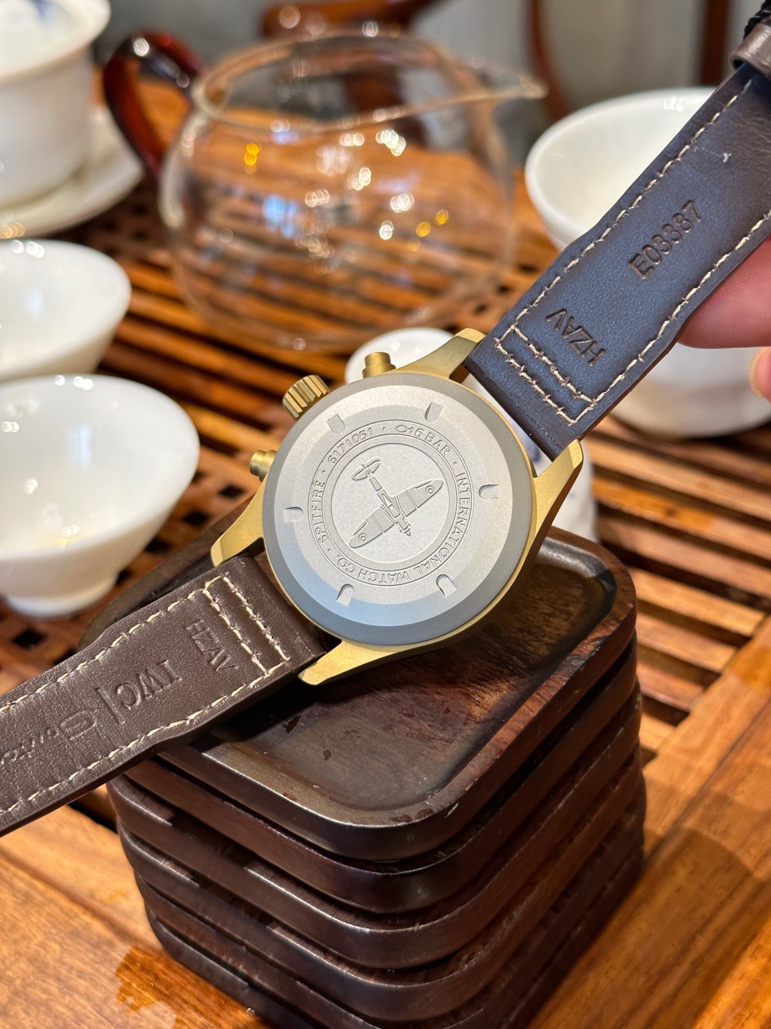 Iwc Iwciwc Chronograph Watch Case Size41 mm x15.3 Original ,movement 7750 Strap Iwc--iw387902