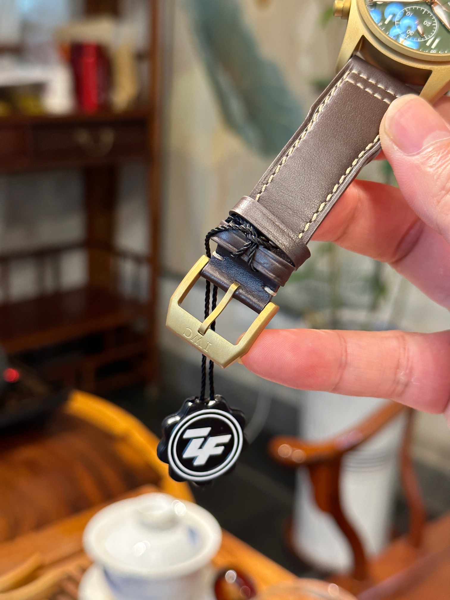 Iwc Iwciwc Chronograph Watch Case Size41 mm x15.3 Original ,movement 7750 Strap Iwc--iw387902