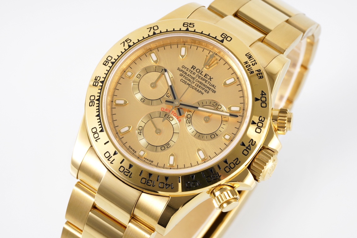 Rolex King Daytona 4130 A Original1 1 Size:40 mm 12.2 Watch Dial Luminouswatch Hands movement Ar 904lwatch Strap, Rose Gold Plated 18k