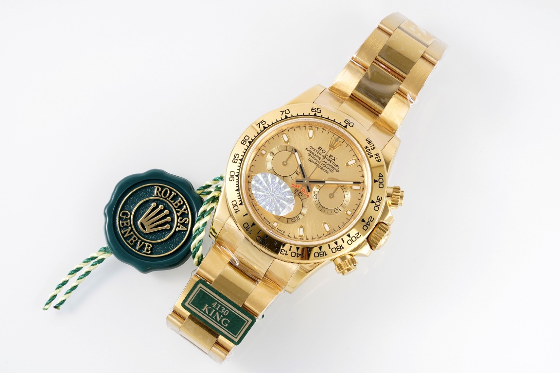 Rolex King Daytona 4130 A Original1 1 Size:40 mm 12.2 Watch Dial Luminouswatch Hands movement Ar 904lwatch Strap, Rose Gold Plated 18k