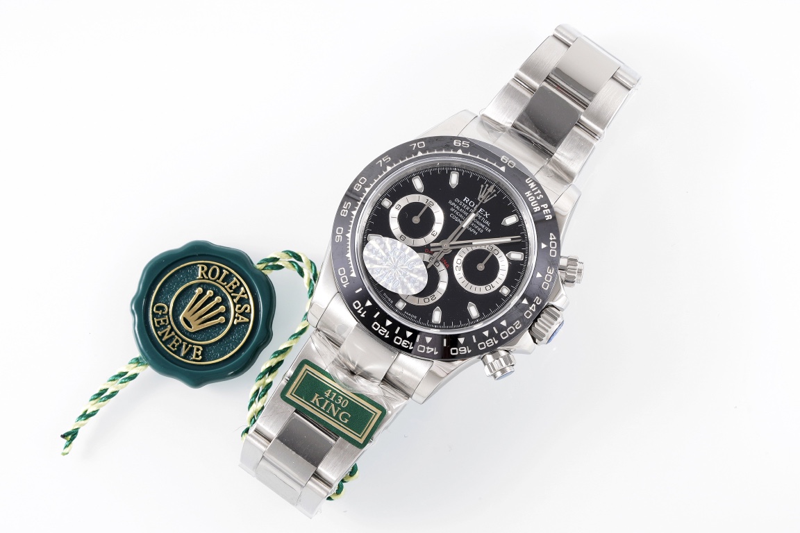 Rolex King Daytona 4130 A Original1 1 Size:40 mm 12.2 Watch Dial Luminouswatch Hands movement Ceramic Ar 904lwatch Strap, Rose Gold Plated 18k