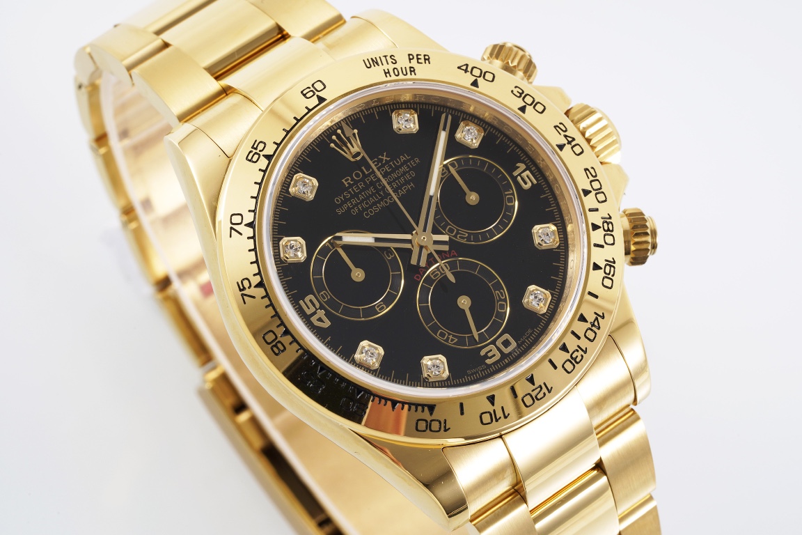 Rolex King Daytona 4130 A Original1 1 Size:40 mm 12.2 Watch Dial Luminouswatch Hands movement Ar 904lwatch Strap, Rose Gold Plated 18k