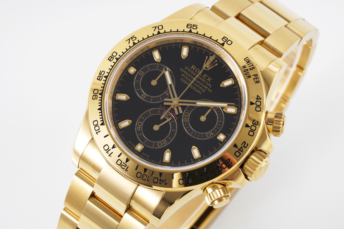 Rolex King Daytona 4130 A Original1 1 Size:40 mm 12.2 Watch Dial Luminouswatch Hands movement Ar 904lwatch Strap, Rose Gold Plated 18k