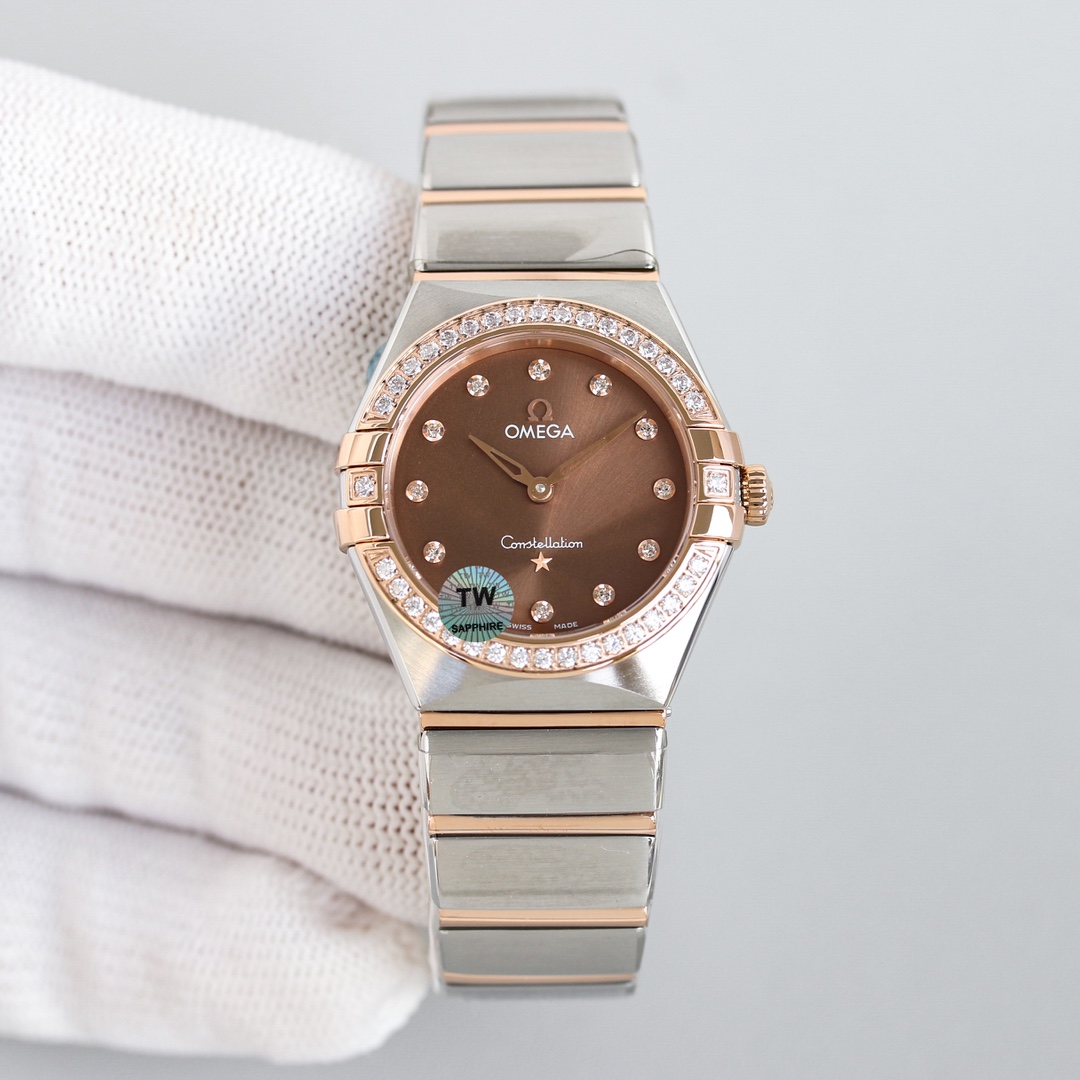 Omega Tw 28 mm quartz Original Mold Opening. 1 Movement 2quartz 3watch Strap Logo 18k 4watch Case ,waterproof 5 6 Air 7