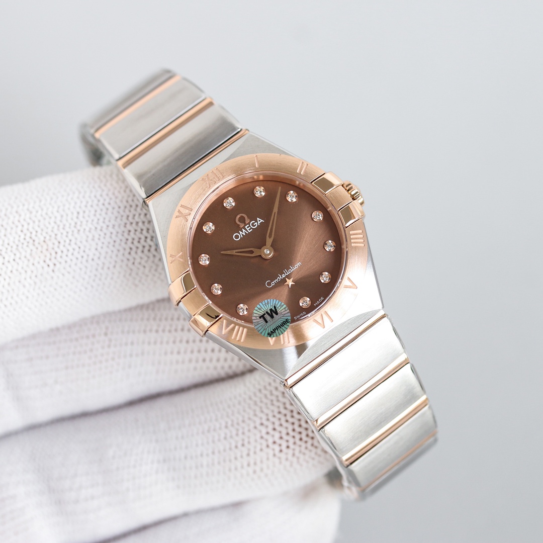 Omega Tw 28 mm quartz Original Mold Opening. 1 Movement 2quartz 3watch Strap Logo 18k 4watch Case ,waterproof 5 6 Air 7
