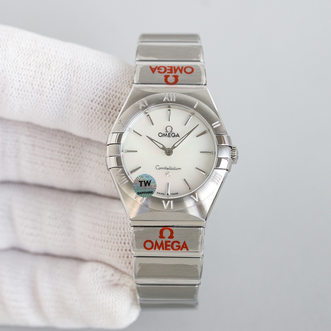 Omega Tw 28 mm quartz Original Mold Opening. 1 Movement 2quartz 3watch Strap Logo 18k 4watch Case ,waterproof 5 6 Air 7