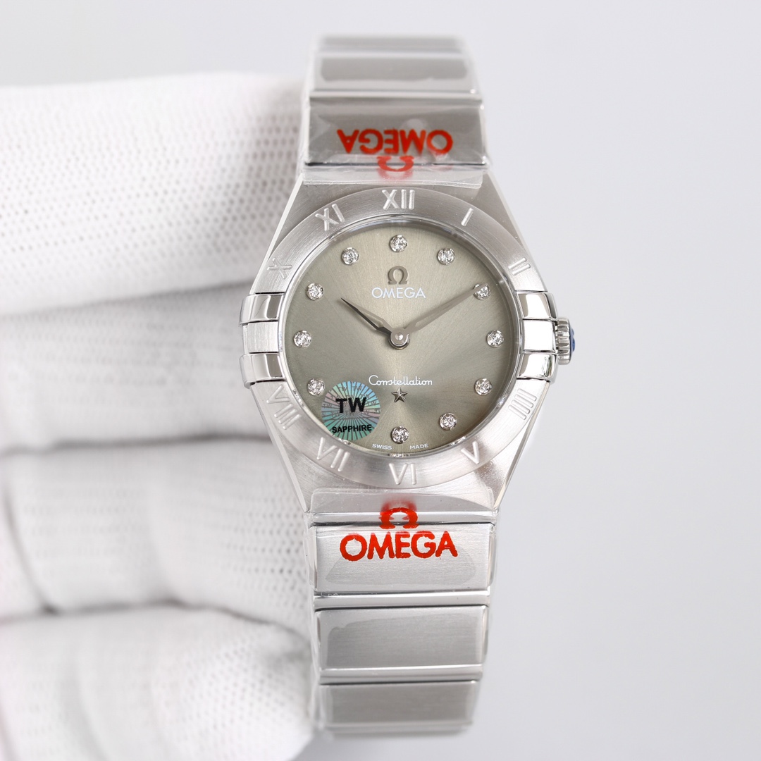 Omega Tw 28 mm quartz Original Mold Opening. 1 Movement 2quartz 3watch Strap Logo 18k 4watch Case ,waterproof 5 6 Air 7