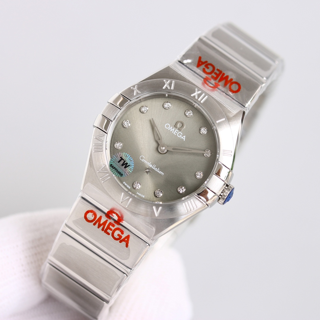 Omega Tw 28 mm quartz Original Mold Opening. 1 Movement 2quartz 3watch Strap Logo 18k 4watch Case ,waterproof 5 6 Air 7