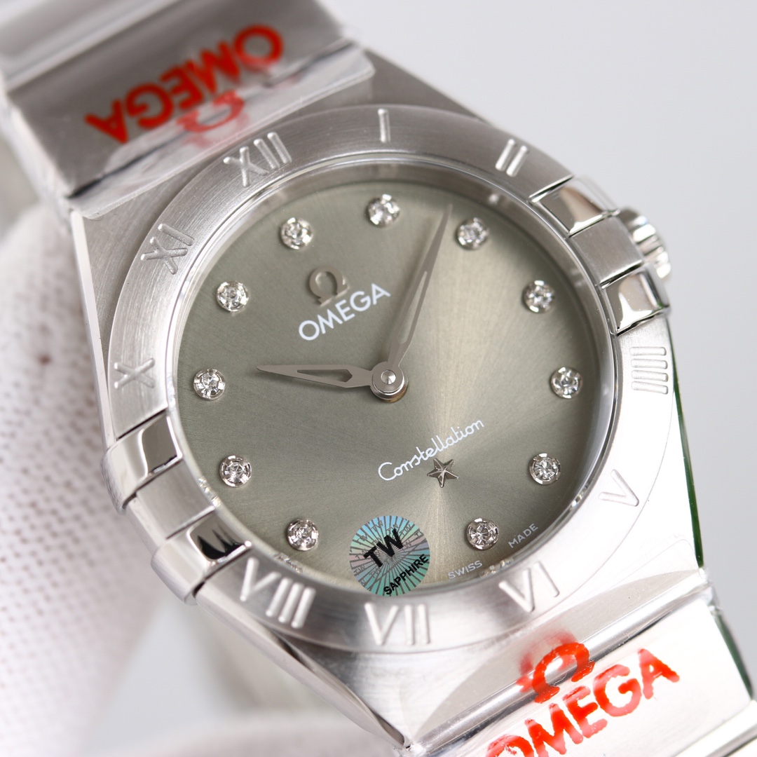 Omega Tw 28 mm quartz Original Mold Opening. 1 Movement 2quartz 3watch Strap Logo 18k 4watch Case ,waterproof 5 6 Air 7