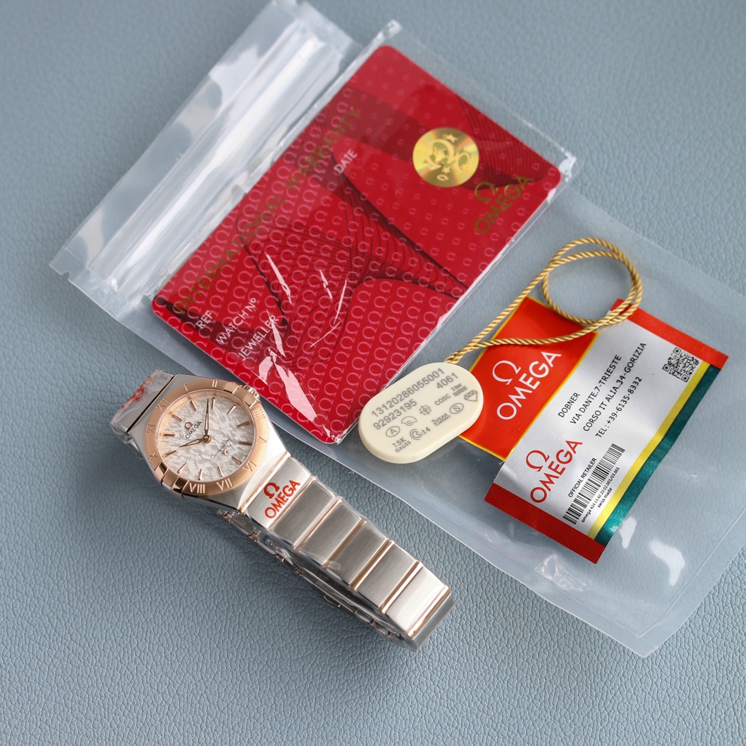 Omega Tw 28 mm quartz Original Mold Opening. 1 Movement 2quartz 3watch Strap Logo 18k 4watch Case ,waterproof 5 6 Air 7