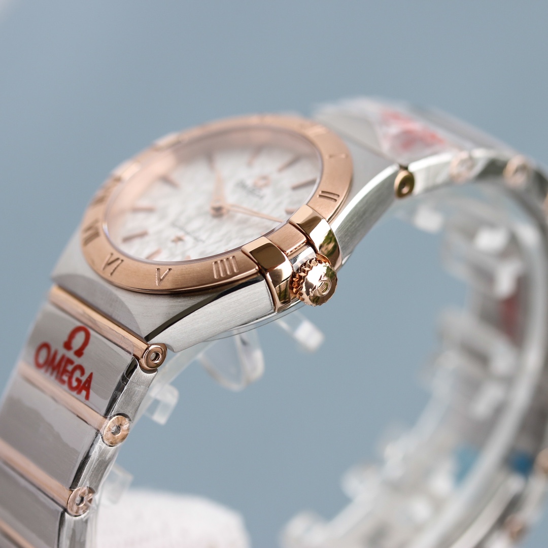 Omega Tw 28 mm quartz Original Mold Opening. 1 Movement 2quartz 3watch Strap Logo 18k 4watch Case ,waterproof 5 6 Air 7