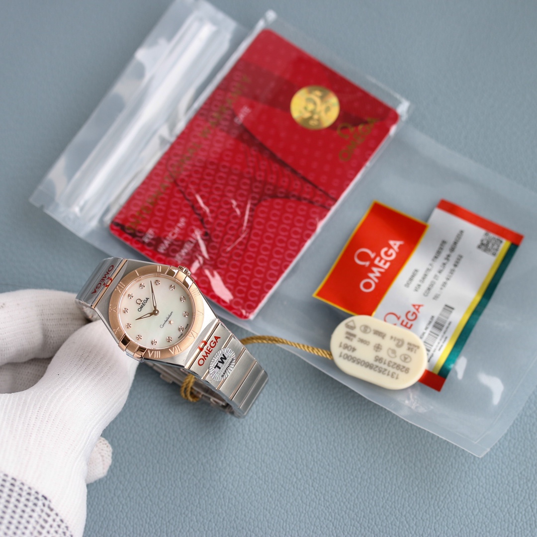 Omega Tw 28 mm quartz Original Mold Opening. 1 Movement 2quartz 3watch Strap Logo 18k 4watch Case ,waterproof 5 6 Air 7