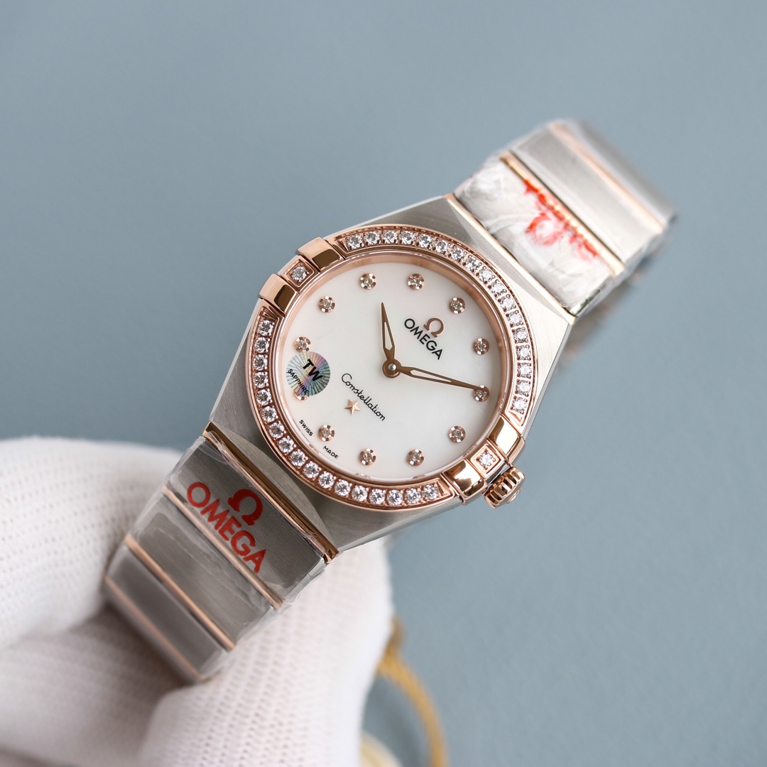 Omega Tw 28 mm quartz Original Mold Opening. 1 Movement 2quartz 3watch Strap Logo 18k 4watch Case ,waterproof 5 6 Air 7