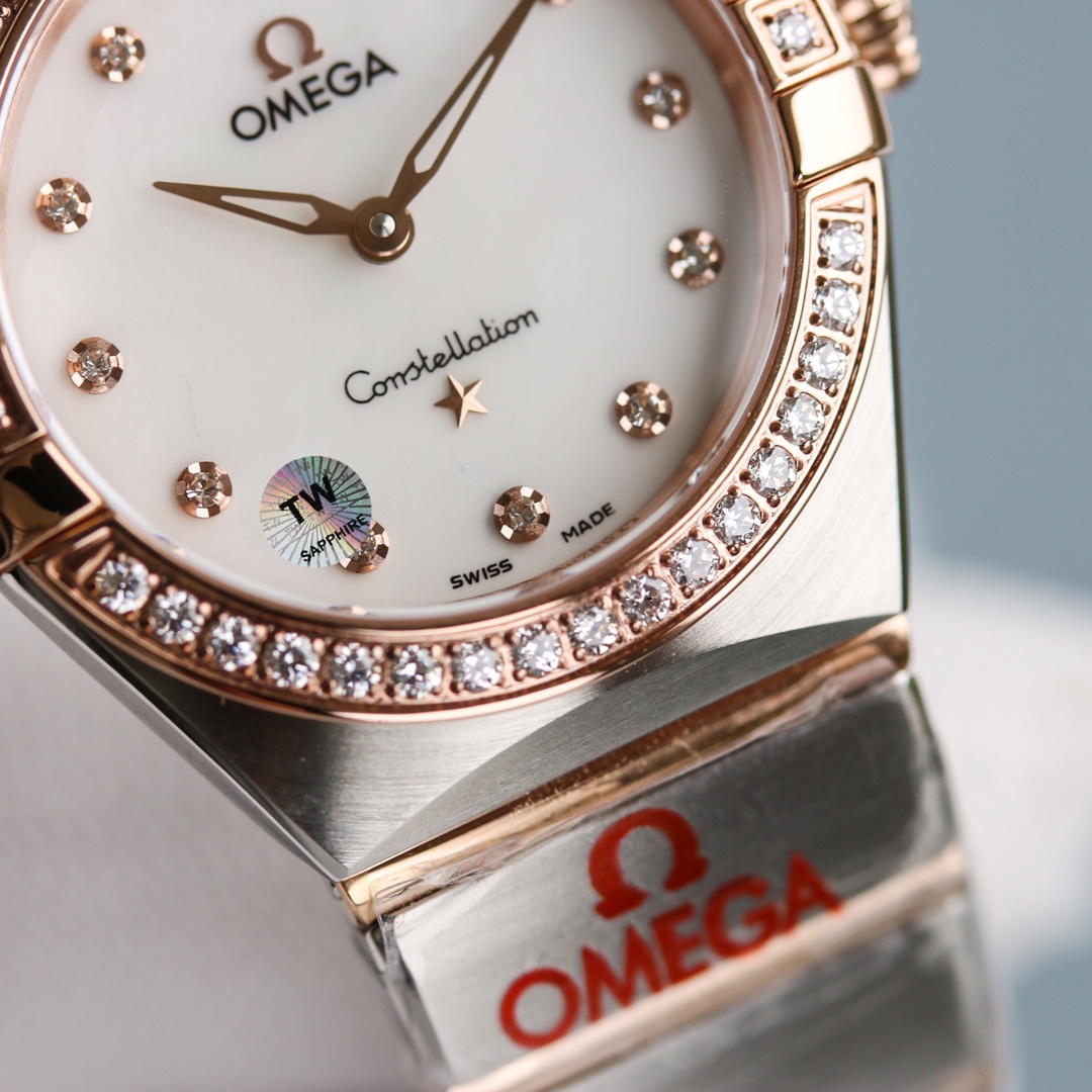 Omega Tw 28 mm quartz Original Mold Opening. 1 Movement 2quartz 3watch Strap Logo 18k 4watch Case ,waterproof 5 6 Air 7