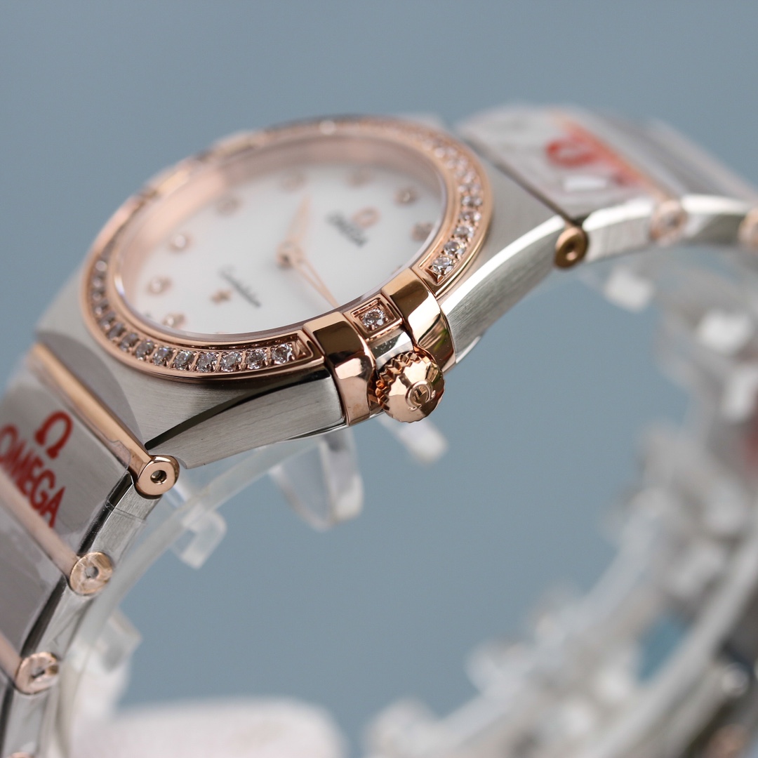 Omega Tw 28 mm quartz Original Mold Opening. 1 Movement 2quartz 3watch Strap Logo 18k 4watch Case ,waterproof 5 6 Air 7