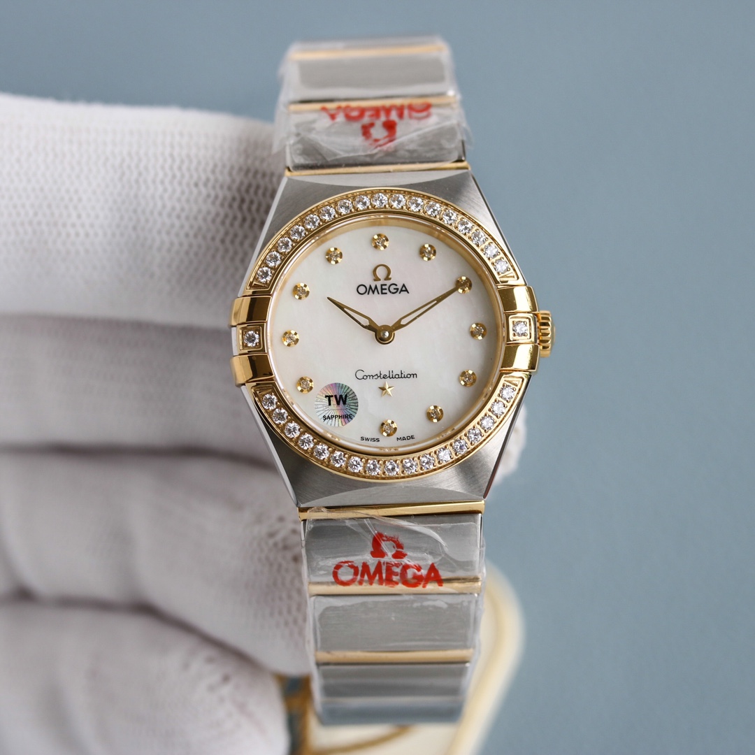 Omega Tw 28 mm quartz Original Mold Opening. 1 Movement 2quartz 3watch Strap Logo 18k 4watch Case ,waterproof 5 6 Air 7