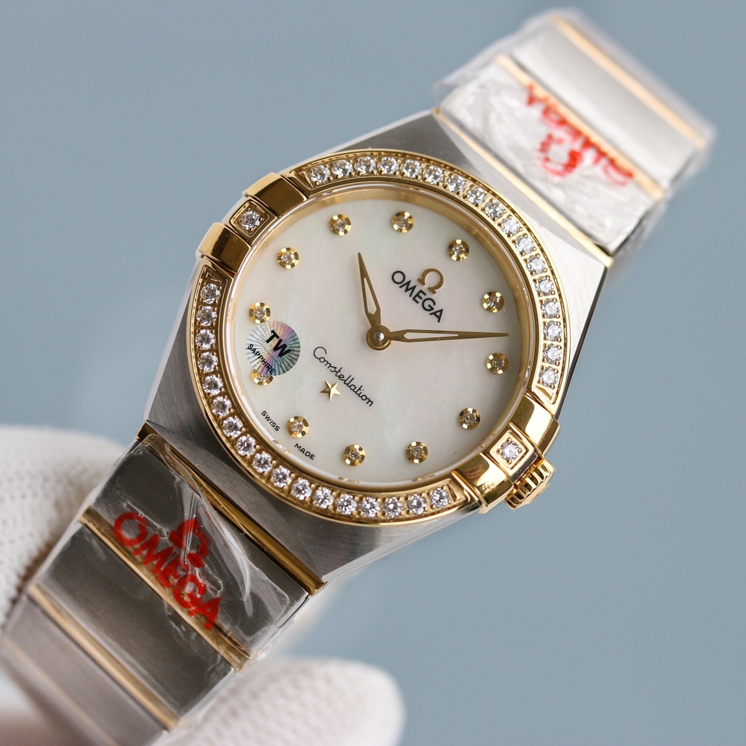 Omega Tw 28 mm quartz Original Mold Opening. 1 Movement 2quartz 3watch Strap Logo 18k 4watch Case ,waterproof 5 6 Air 7