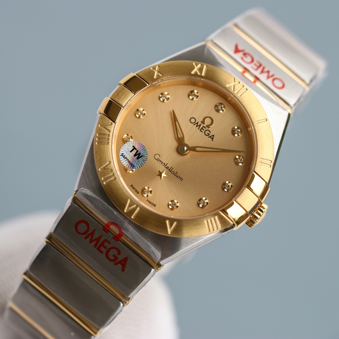 Omega Tw 28 mm quartz Original Mold Opening. 1 Movement 2quartz 3watch Strap Logo 18k 4watch Case ,waterproof 5 6 Air 7