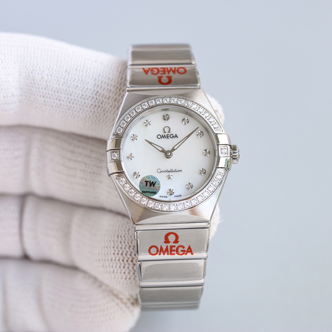 Omega Tw 28 mm quartz Original Mold Opening. 1 Movement 2quartz 3watch Strap Logo 18k 4watch Case ,waterproof 5 6 Air 7