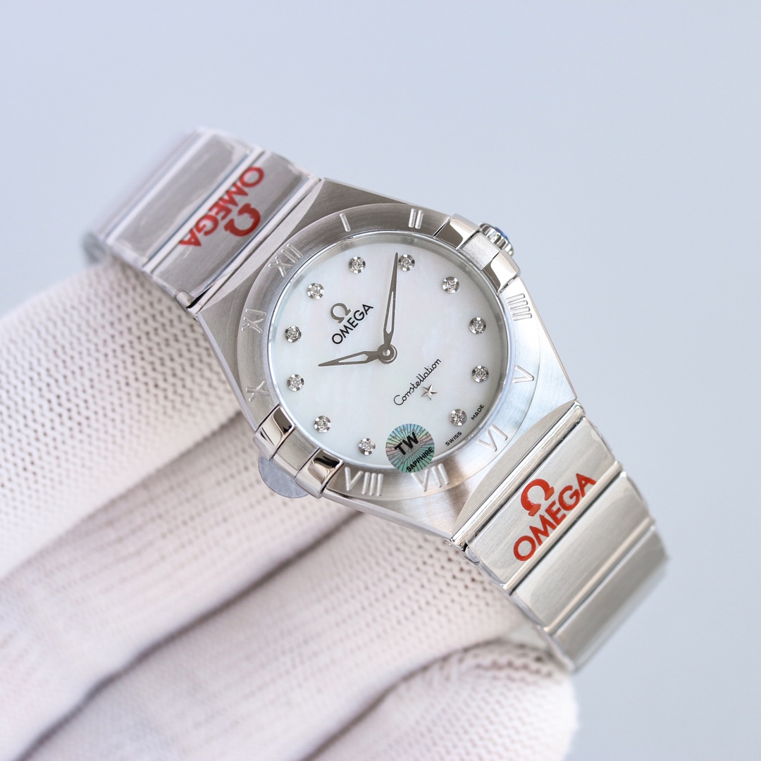 Omega Tw 28 mm quartz Original Mold Opening. 1 Movement 2quartz 3watch Strap Logo 18k 4watch Case ,waterproof 5 6 Air 7