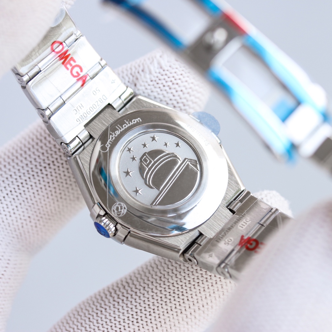 Omega Tw 28 mm quartz Original Mold Opening. 1 Movement 2quartz 3watch Strap Logo 18k 4watch Case ,waterproof 5 6 Air 7