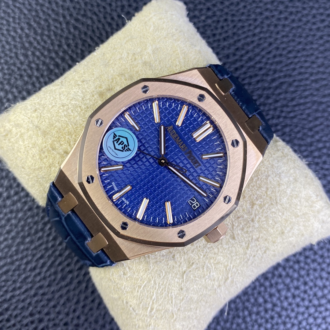 Audemars Piguet Aps 15510ap50 ,rose Gold Plated 4302 Movement, 72 --rose ,size 41x10.4 Watch Case .steel Strap Dial