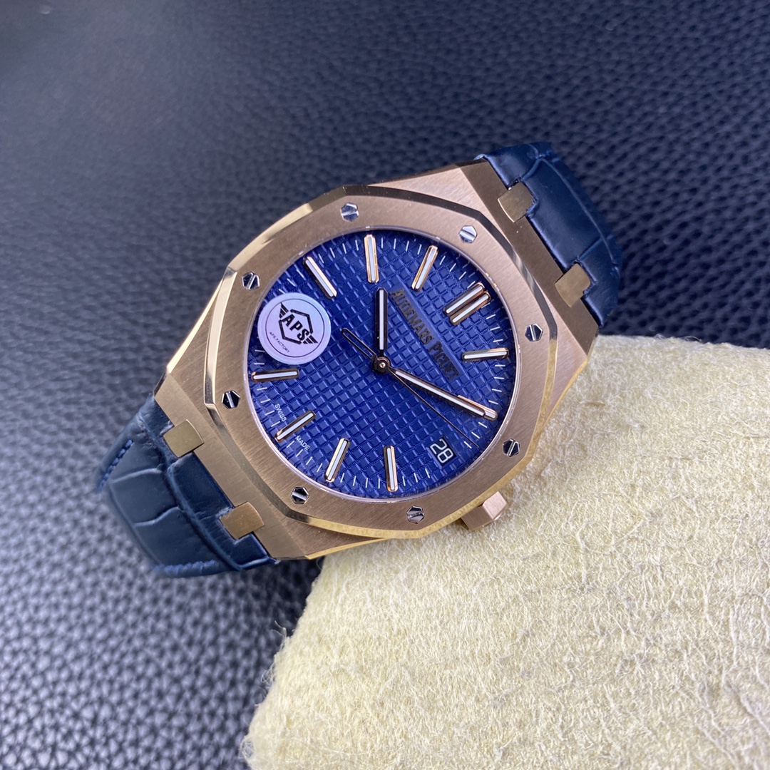 Audemars Piguet Aps 15510ap50 ,rose Gold Plated 4302 Movement, 72 --rose ,size 41x10.4 Watch Case .steel Strap Dial