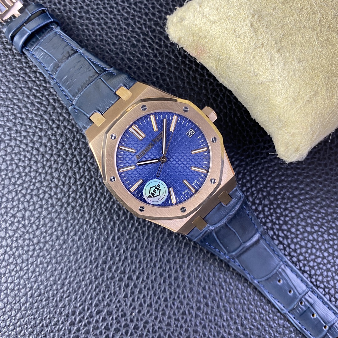 Audemars Piguet Aps 15510ap50 ,rose Gold Plated 4302 Movement, 72 --rose ,size 41x10.4 Watch Case .steel Strap Dial