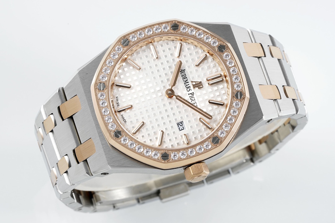 Audemars Piguet Zf Piguetaudemars 67651orwomensquartz Mold Opening, Cnc .watch Casediameter33 mm Case Strap Clasp Dial grande Tapisserie Hands, Date Display royal Oak Etaquartzmovement