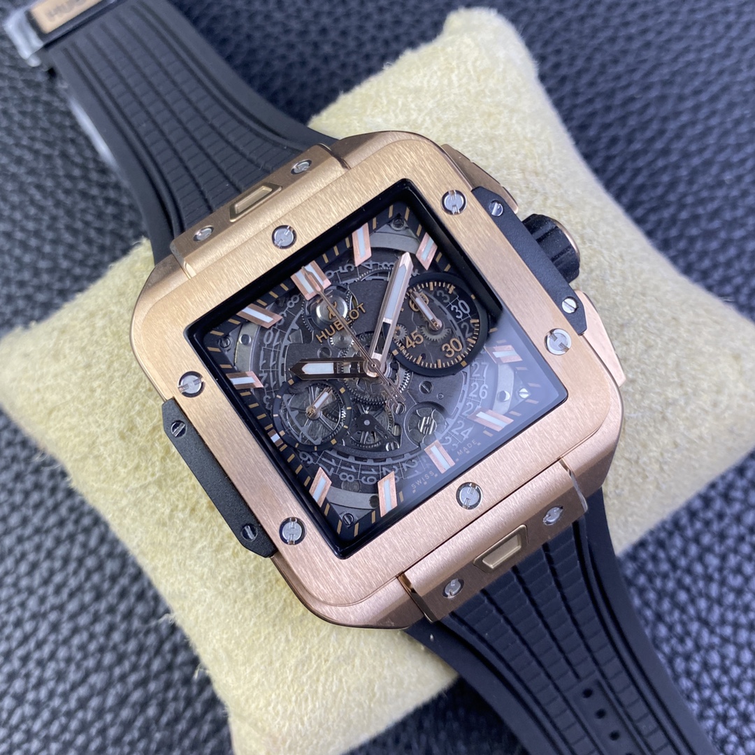Hublot Bbf Hublothublot Square Bang Unico Titanium Big Watch Strap Hub1280 movement 6 Chronograph Dial Colorful Hands 42mm