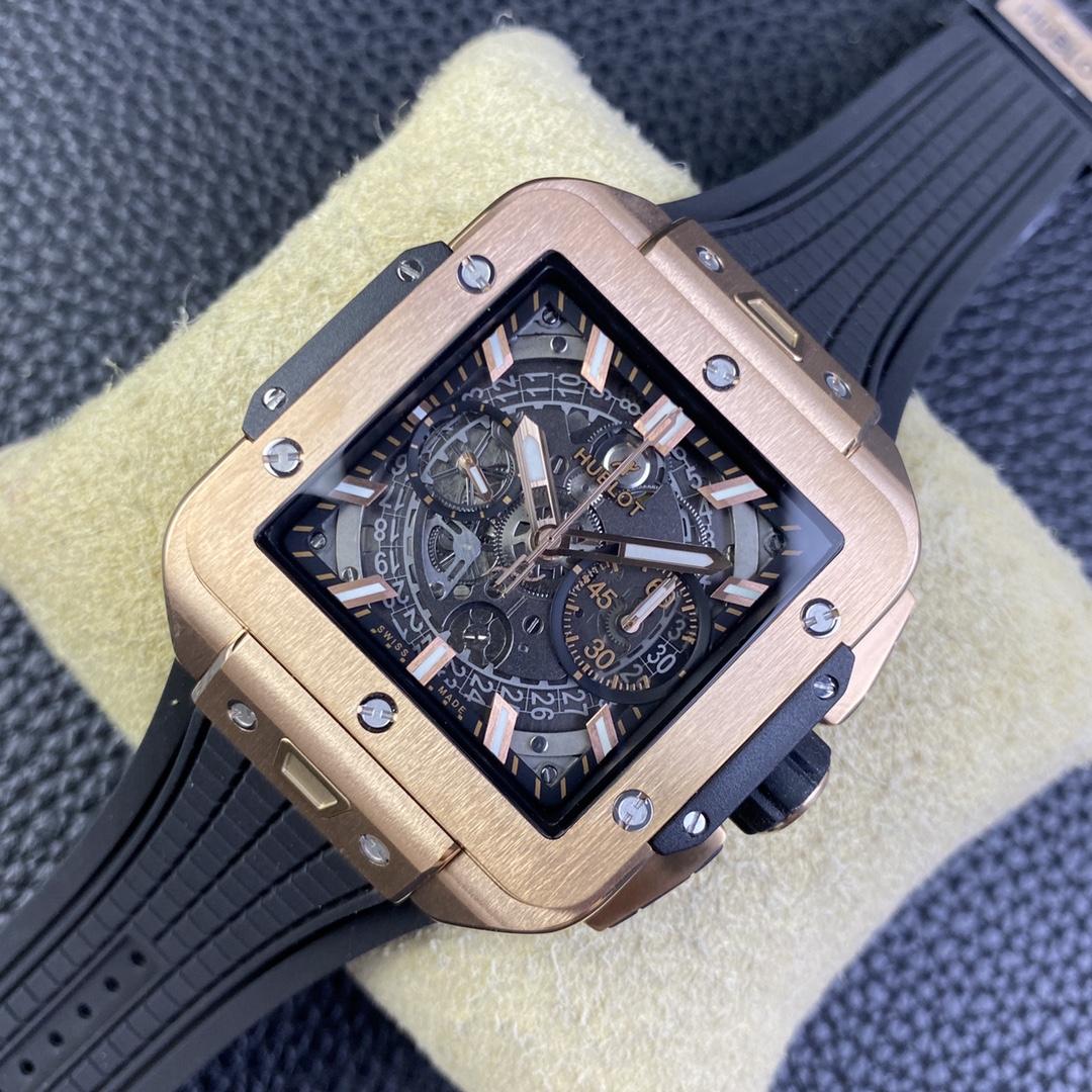 Hublot Bbf Hublothublot Square Bang Unico Titanium Big Watch Strap Hub1280 movement 6 Chronograph Dial Colorful Hands 42mm