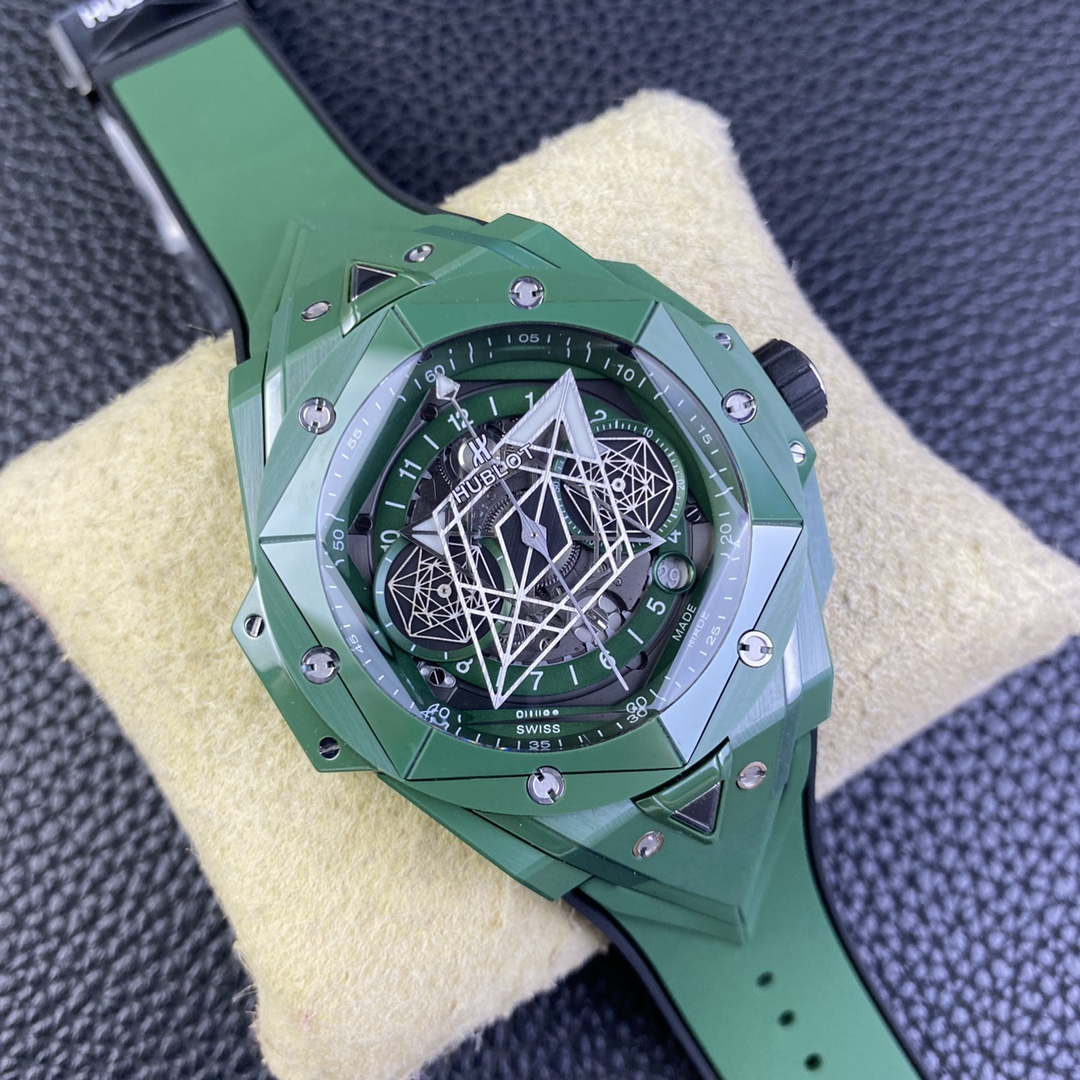 Hublot Bbf Ceramic Big Bang Unico Ceramicwatch Case Hub 1240 Chronographmovement 5 ,3 60 Chronograph, 7750 movement Chronograph30 8 9 Watch Crystal Strap Clasp Colorful Hands 45 mm 100