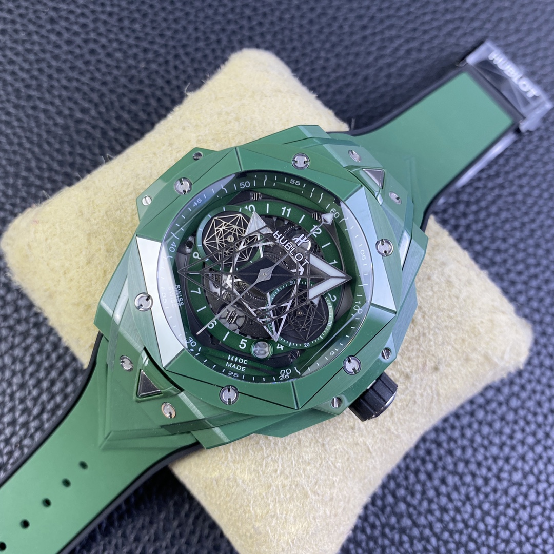 Hublot Bbf Ceramic Big Bang Unico Ceramicwatch Case Hub 1240 Chronographmovement 5 ,3 60 Chronograph, 7750 movement Chronograph30 8 9 Watch Crystal Strap Clasp Colorful Hands 45 mm 100