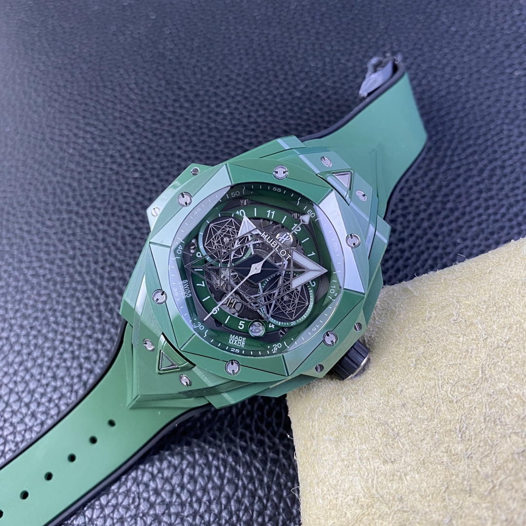 Hublot Bbf Ceramic Big Bang Unico Ceramicwatch Case Hub 1240 Chronographmovement 5 ,3 60 Chronograph, 7750 movement Chronograph30 8 9 Watch Crystal Strap Clasp Colorful Hands 45 mm 100