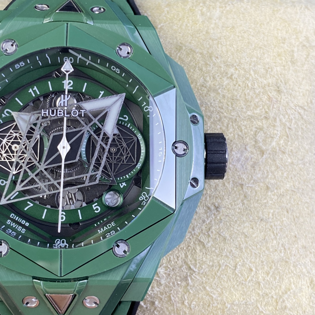 Hublot Bbf Ceramic Big Bang Unico Ceramicwatch Case Hub 1240 Chronographmovement 5 ,3 60 Chronograph, 7750 movement Chronograph30 8 9 Watch Crystal Strap Clasp Colorful Hands 45 mm 100
