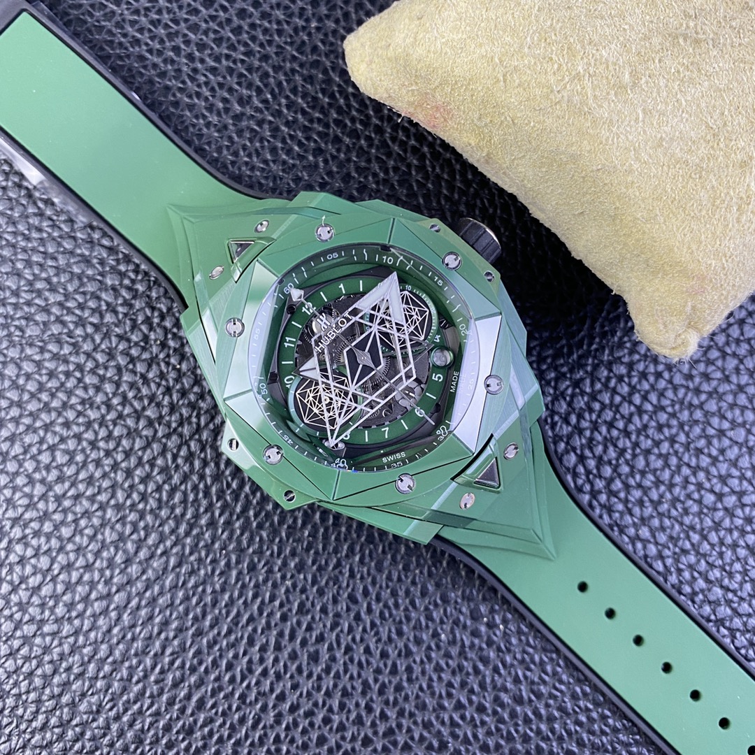 Hublot Bbf Ceramic Big Bang Unico Ceramicwatch Case Hub 1240 Chronographmovement 5 ,3 60 Chronograph, 7750 movement Chronograph30 8 9 Watch Crystal Strap Clasp Colorful Hands 45 mm 100