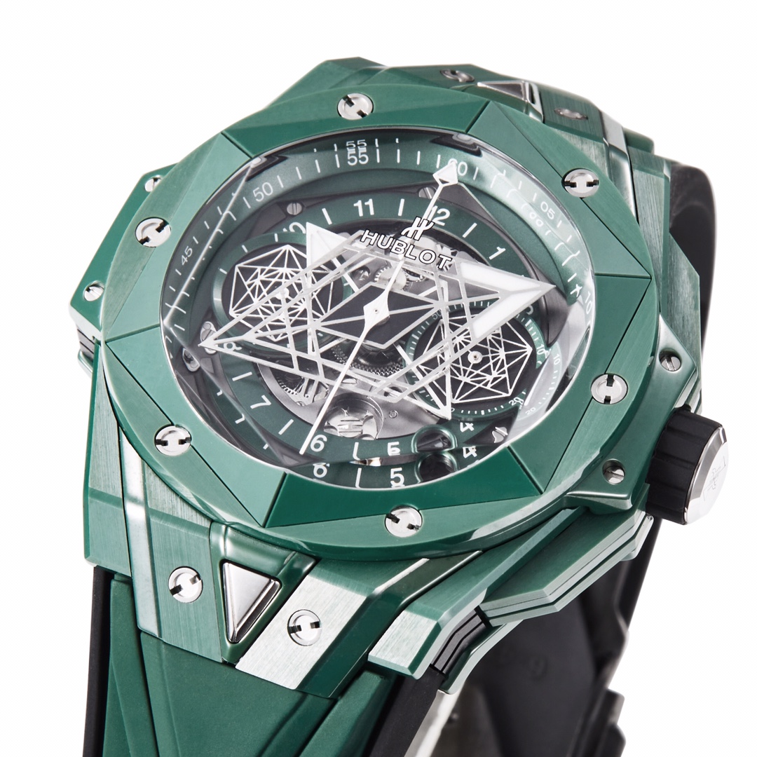 Hublot Bbf Ceramic Big Bang Unico Ceramicwatch Case Hub 1240 Chronographmovement 5 ,3 60 Chronograph, 7750 movement Chronograph30 8 9 Watch Crystal Strap Clasp Colorful Hands 45 mm 100