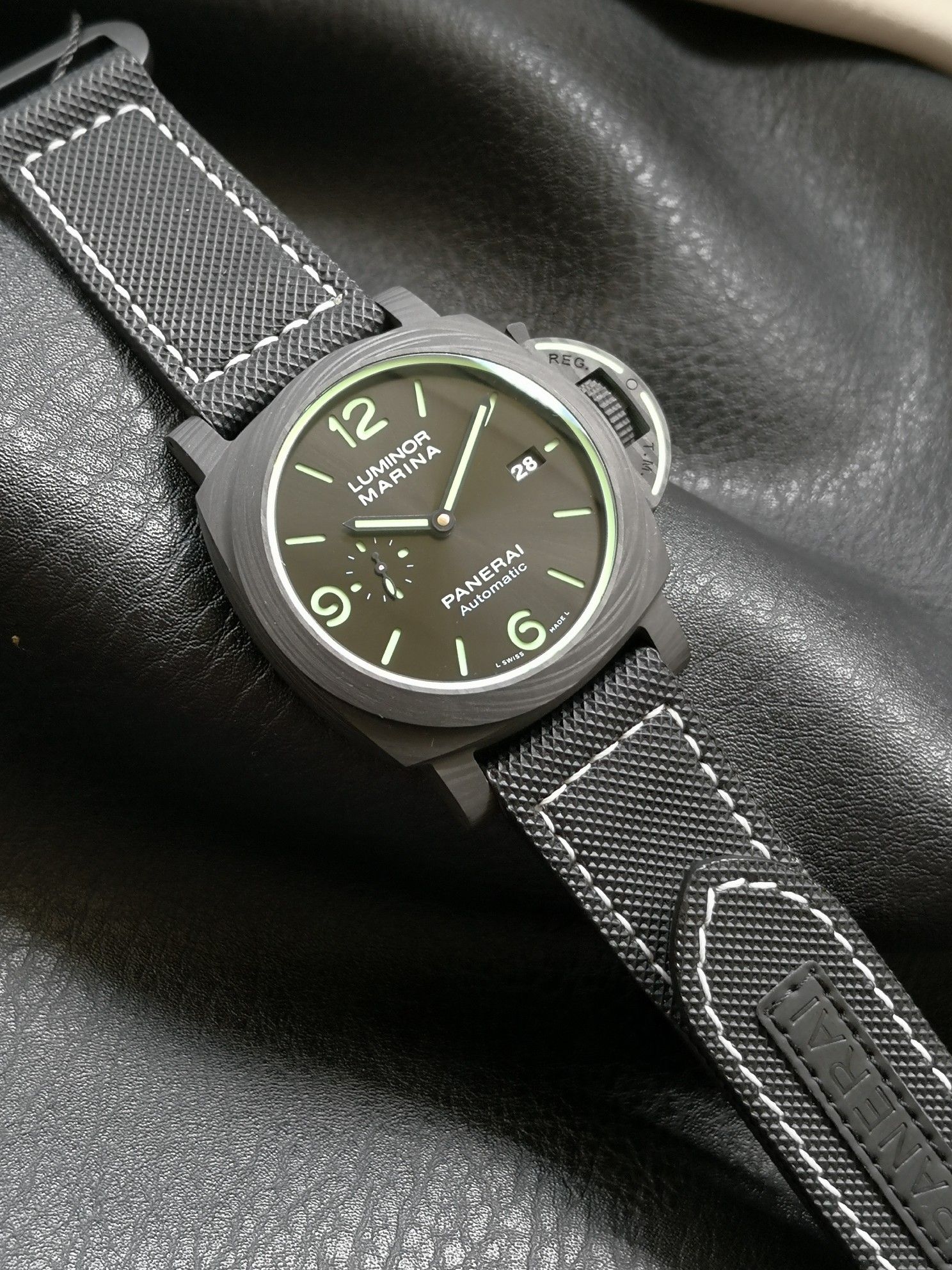Panerai Vs 2020 :panerailuminor Pam01118 Sportech Watch Strap, Luminous Titaniumwatch Clasp-carbotech Case- Super-luminovaluminous Luminousluminor Marina automatic Dial ,p.9010 ,44