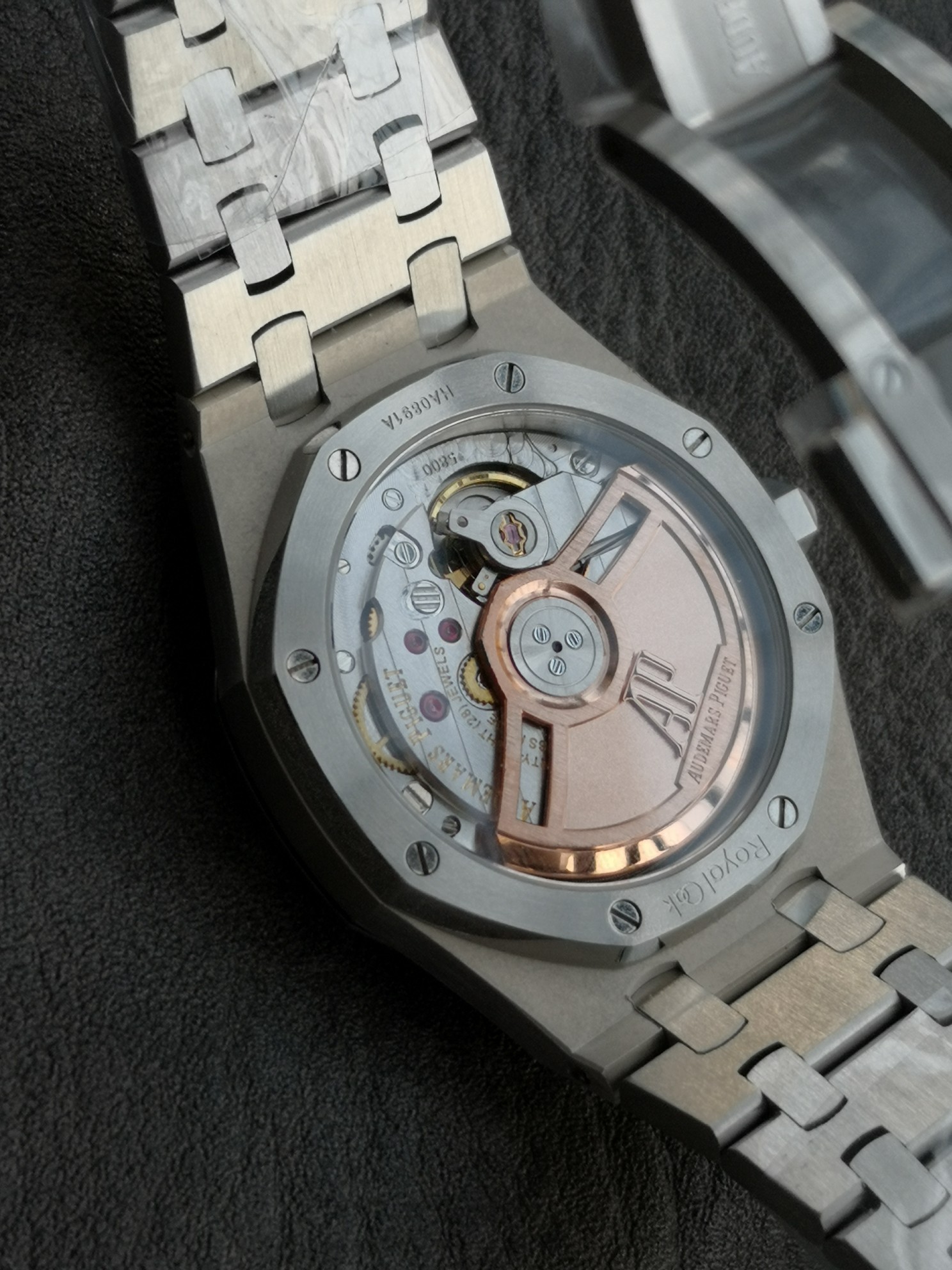 Audemars Piguet Omfaudemars 77350 77351 Mechanical Diameter34 watch Case Calibre 5800automatic Windingmovement, Rose Gold Plated steel Strap Dial Luminous Size