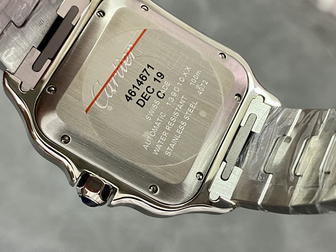 Cartier Bv -cartiersantos 1 :sapphire Crystalwatch Crystal 2 Watch Strap: 3 Case: ,adlc 4 5 Dial: 6 Size:5x39.8x9.38 mm 7 Movement: 9019