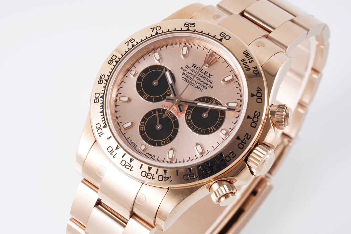 Rolex King Daytona 4130 A Original1 1 Size:40 mm 12.2 Watch Dial Luminouswatch Hands movement Ar 904lwatch Strap, Rose Gold Plated 18k
