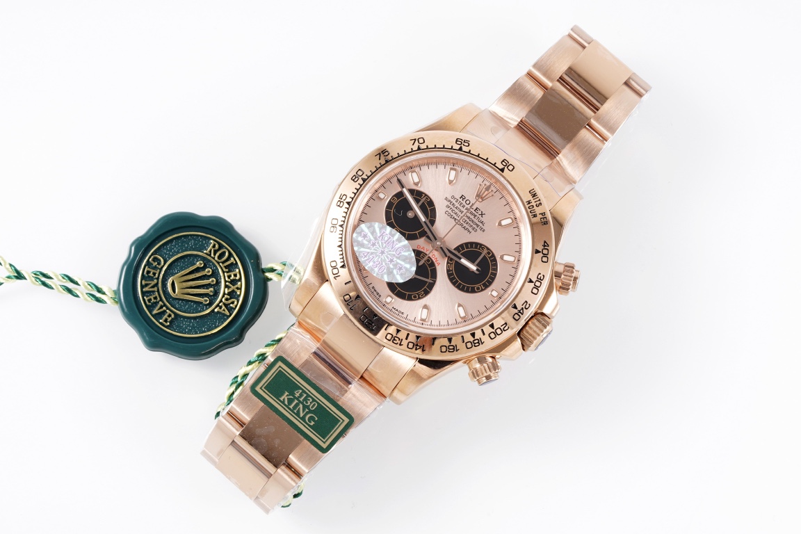 Rolex King Daytona 4130 A Original1 1 Size:40 mm 12.2 Watch Dial Luminouswatch Hands movement Ar 904lwatch Strap, Rose Gold Plated 18k