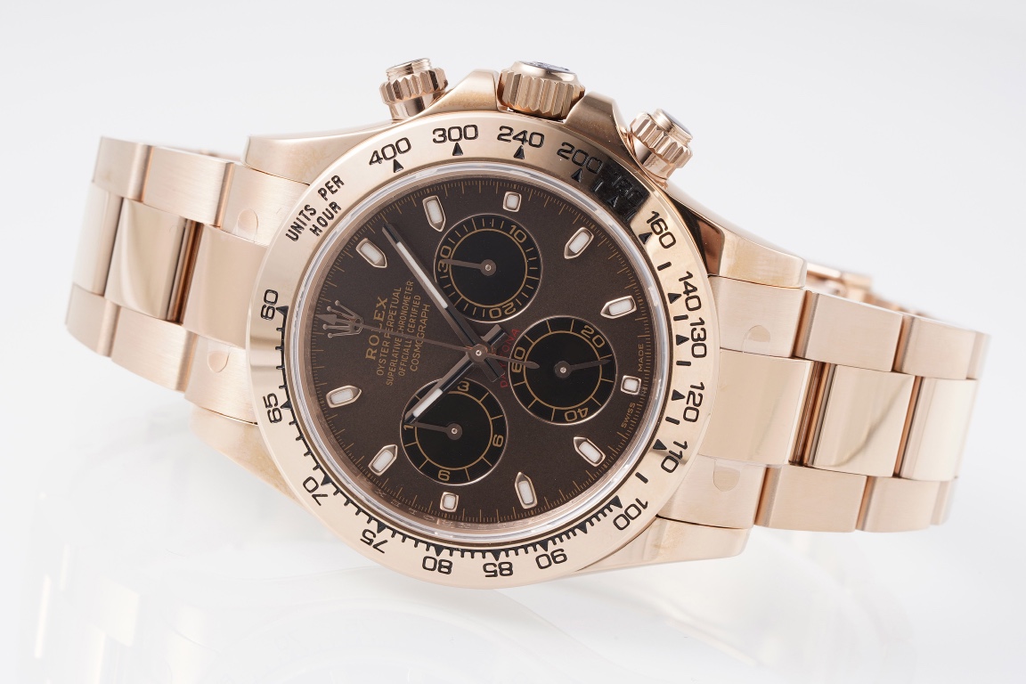 Rolex King Daytona 4130 A Original1 1 Size:40 mm 12.2 Watch Dial Luminouswatch Hands movement Ar 904lwatch Strap, Rose Gold Plated 18k