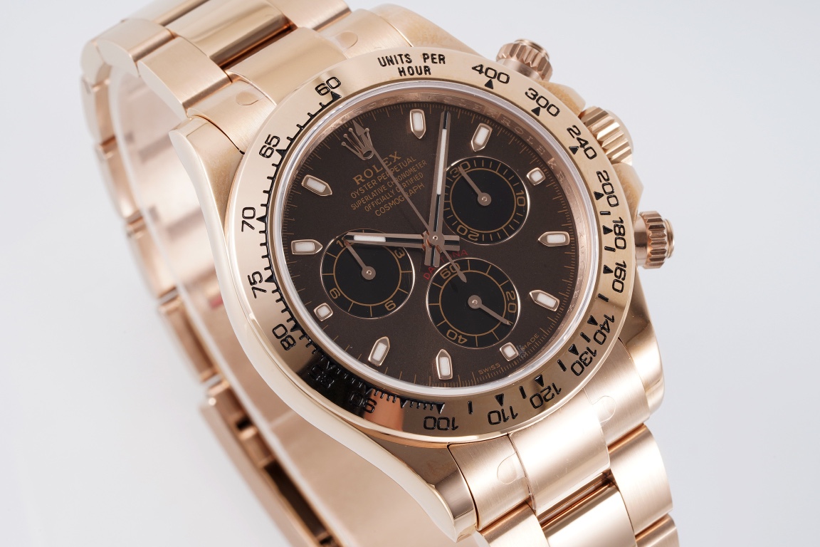 Rolex King Daytona 4130 A Original1 1 Size:40 mm 12.2 Watch Dial Luminouswatch Hands movement Ar 904lwatch Strap, Rose Gold Plated 18k