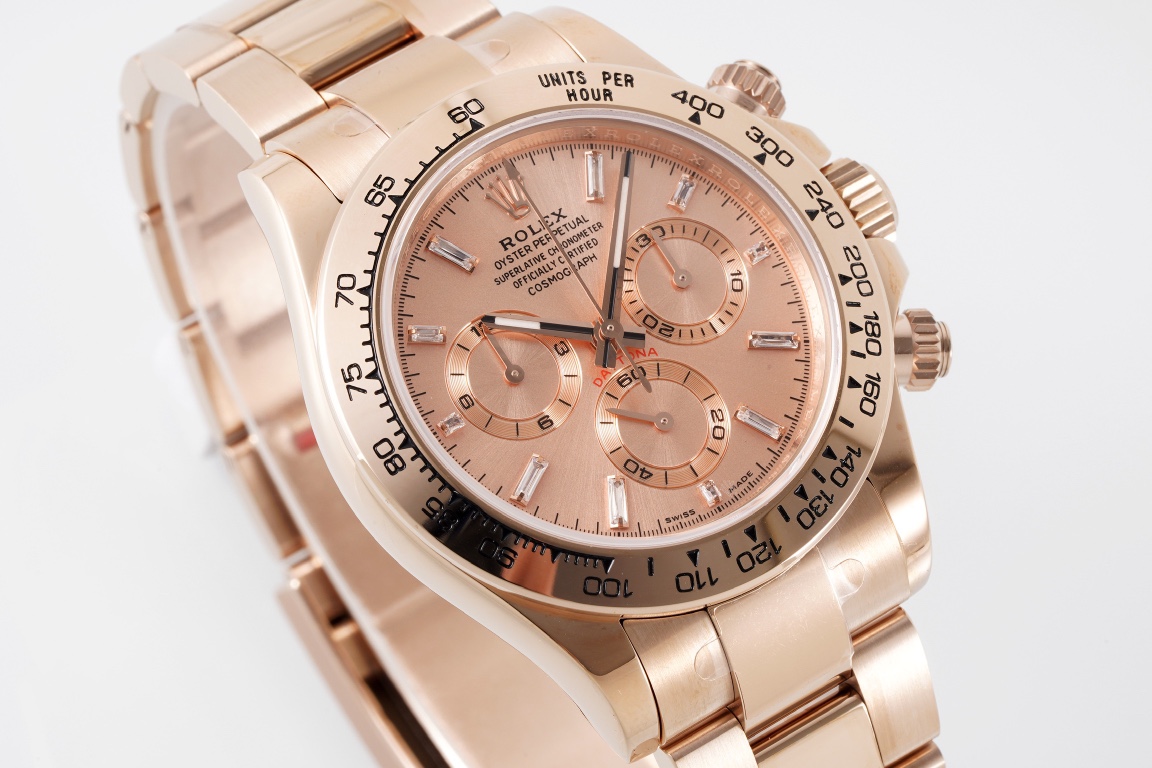 Rolex King Daytona 4130 Original1 1 Size:40 mm 12.2 Watch Dial Luminouswatch Hands movement Ar 904lwatch Strap, Rose Gold Plated 18k