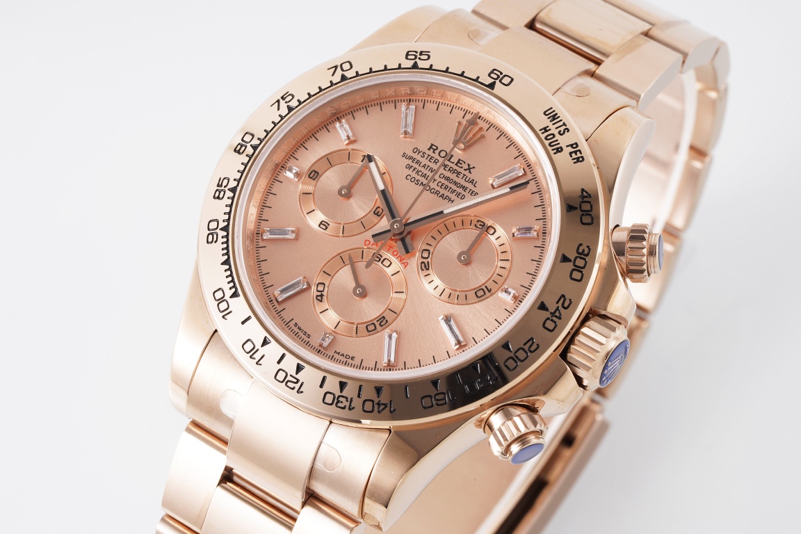 Rolex King Daytona 4130 Original1 1 Size:40 mm 12.2 Watch Dial Luminouswatch Hands movement Ar 904lwatch Strap, Rose Gold Plated 18k