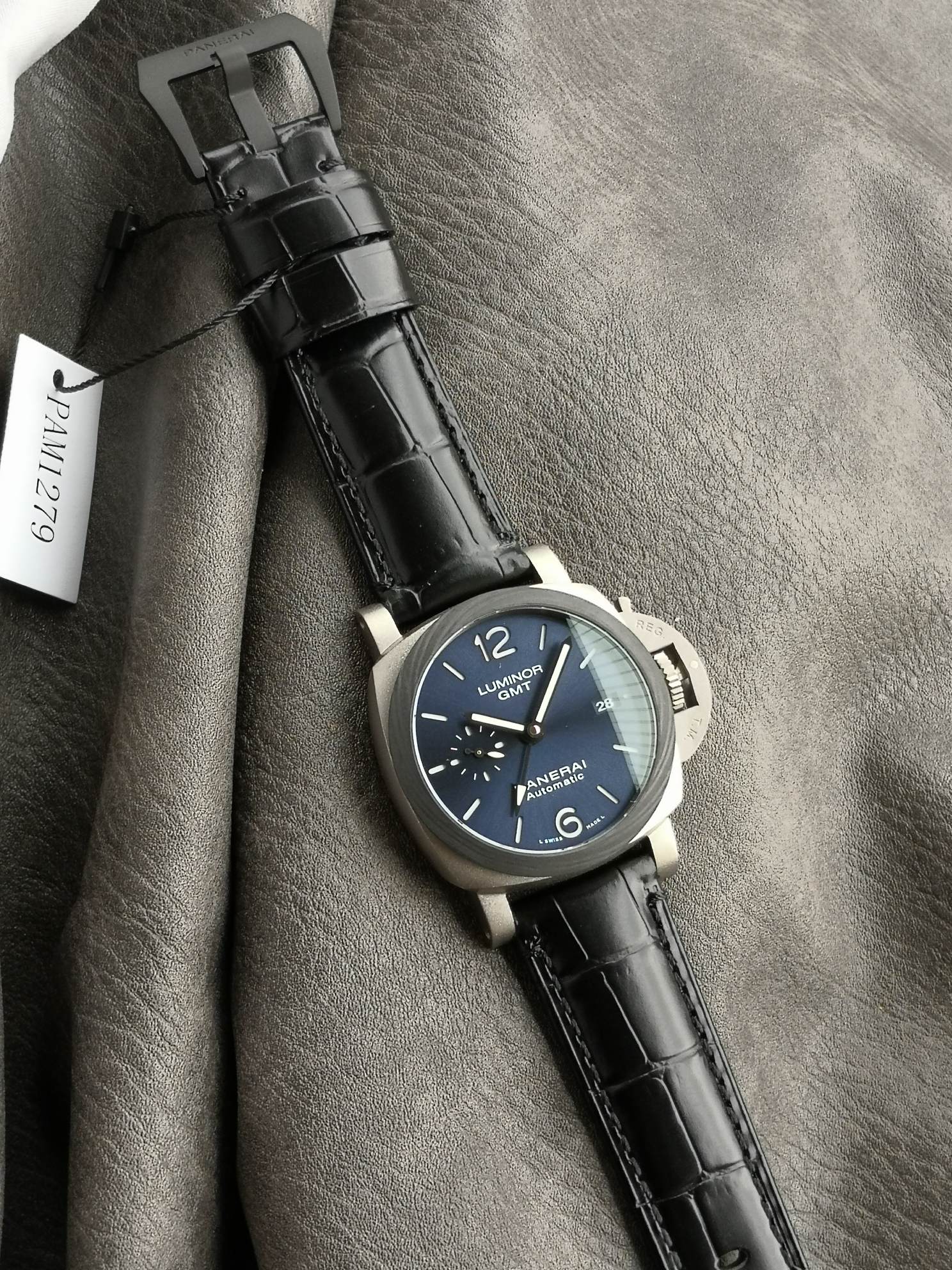 Panerai Sb Pam01279 Titaniumwatch Case Watch Strap, Luminous .3 Date Display,9 Cal.p.9010 Mechanical,42