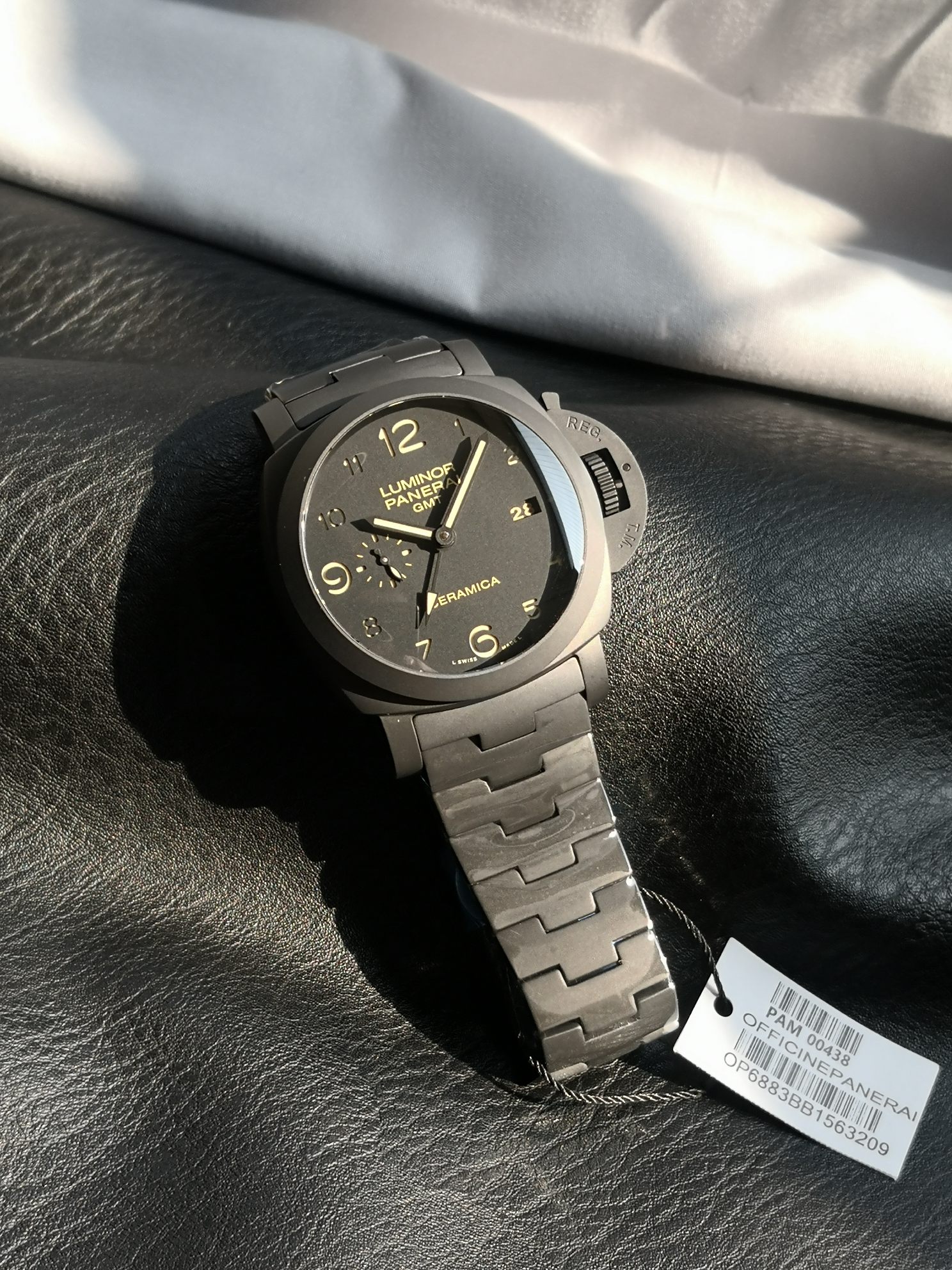 Panerai Panerailuminor 1950 Pam00438 Ceramicwatch Clasp,p. 9001 Mechanical,44 ,vs