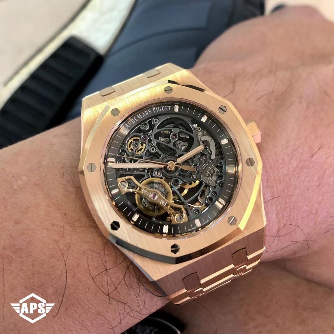 Audemars Piguet Apsaudemars 15407st.oo.1220st.01mensmechanical Calibre 3132 Movement,41 mm diameter,thickness9.9 Watch Dial Rose Gold Plated Handswatch Crystal Sapphire