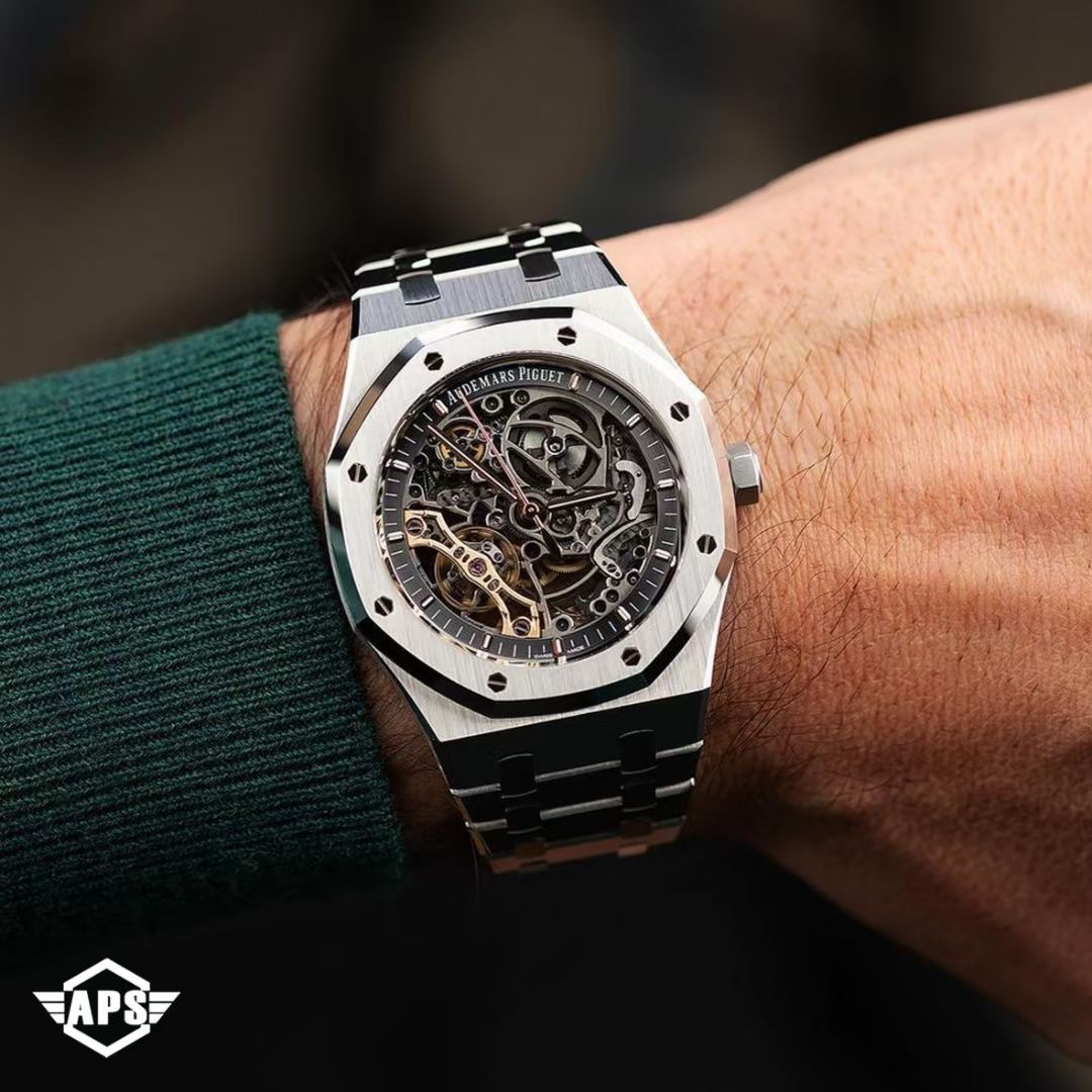 Audemars Piguet Apsaudemars 15407st.oo.1220st.01mensmechanical Calibre 3132 Movement,41 mm diameter,thickness9.9 Watch Dial Rose Gold Plated Handswatch Crystal Sapphire